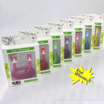 Hot Selling for iPhone 5 Colorful Flat USB Cable